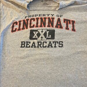 Cincinnati Bearcats Gray Graphic Tee with Red Accent